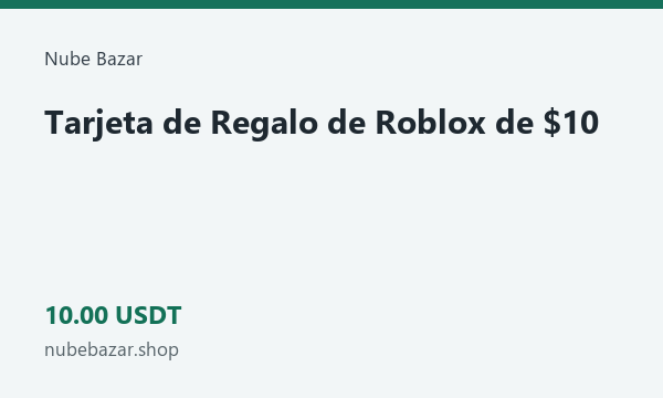 Tarjeta de Regalo de Roblox de $10 · 10 USDT