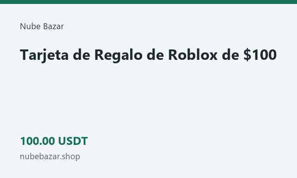 Tarjeta de Regalo de Roblox de $100 · 100 USDT