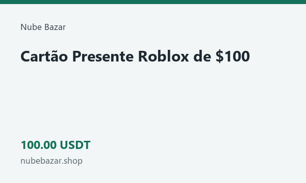 Cartão Presente Roblox de $100 · 100 USDT