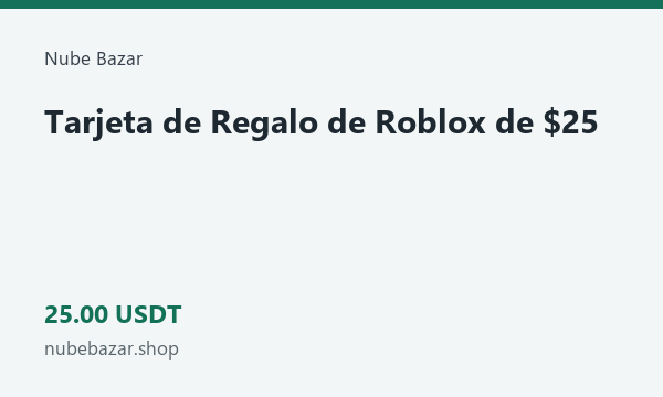 Tarjeta de Regalo de Roblox de $25 · 25 USDT