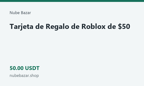 Tarjeta de Regalo de Roblox de $50 · 50 USDT