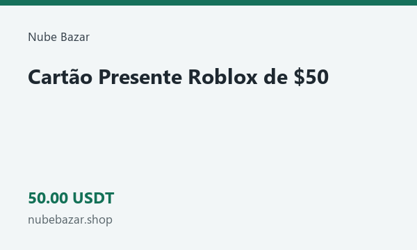 Cartão Presente Roblox de $50 · 50 USDT